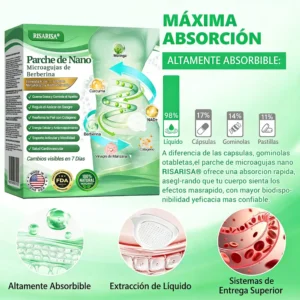 Tienda Oficial |🎗️ RISARISA® Parche Nano de Berberina 6-en-1 (Fórmula con NAD+ y Moringa) - Uso Diario, Cambios en 7 Días - Para Obesidad, Diabetes y Dolor Articular